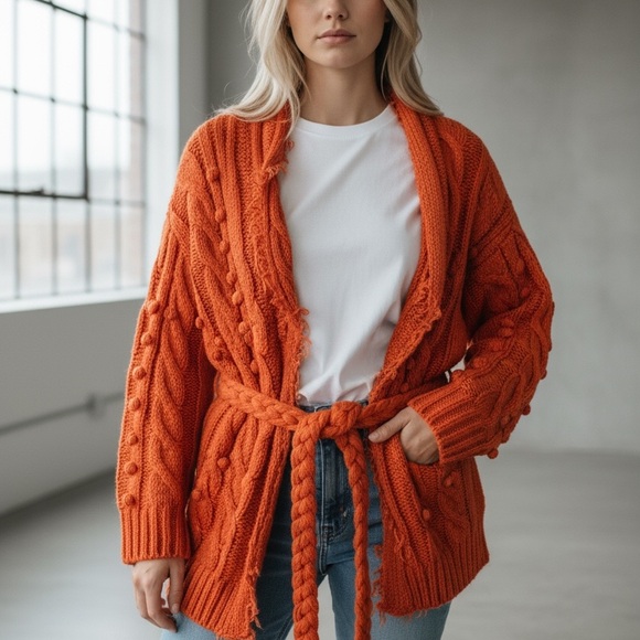 Farm Rio orange sweater - Picture 2 of 2
